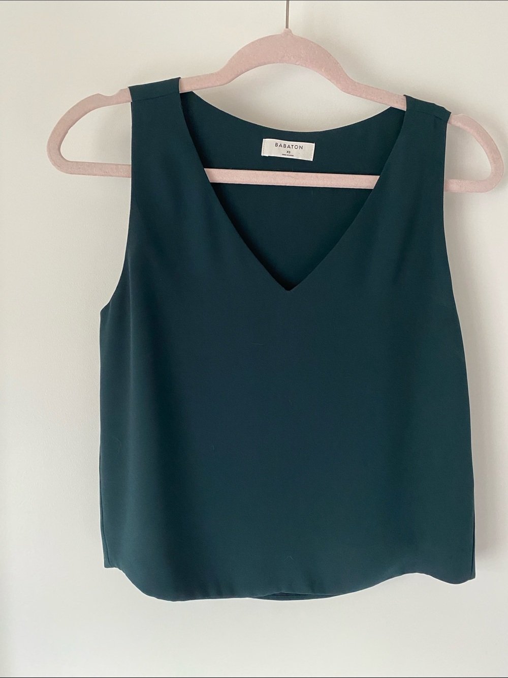 Babaton Aritzia Dark Teal V-Neck Sleeveless Camisole